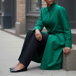 Elegant Green Trench Coat for Women
